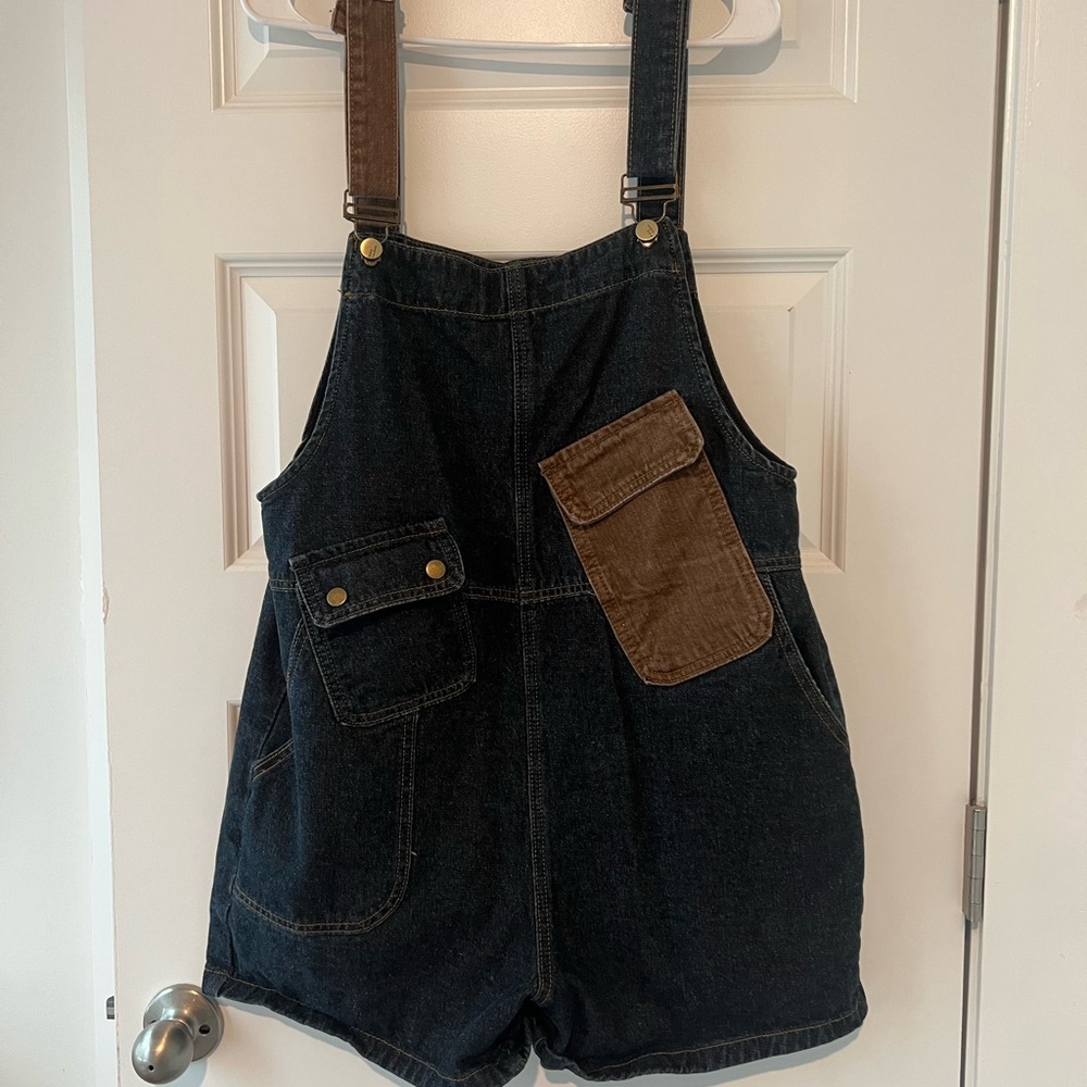 Kids Denim Overalls with Brown Pocket